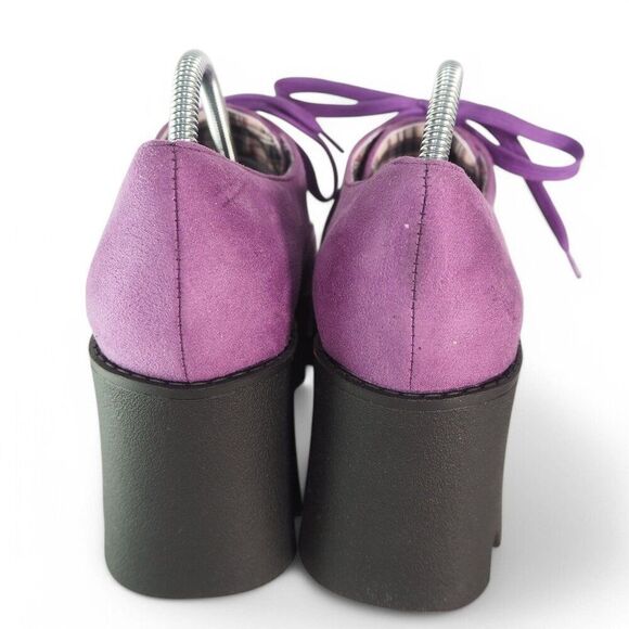 Unbranded Square Toe Chunky Heel Platform Oxfords Purple Women's 10 (CN43) - Picture 5 of 11